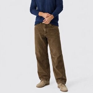 Vintage Mossimo Brown Corduroy Stove Pipe Cut Jeans w/ Button Fly